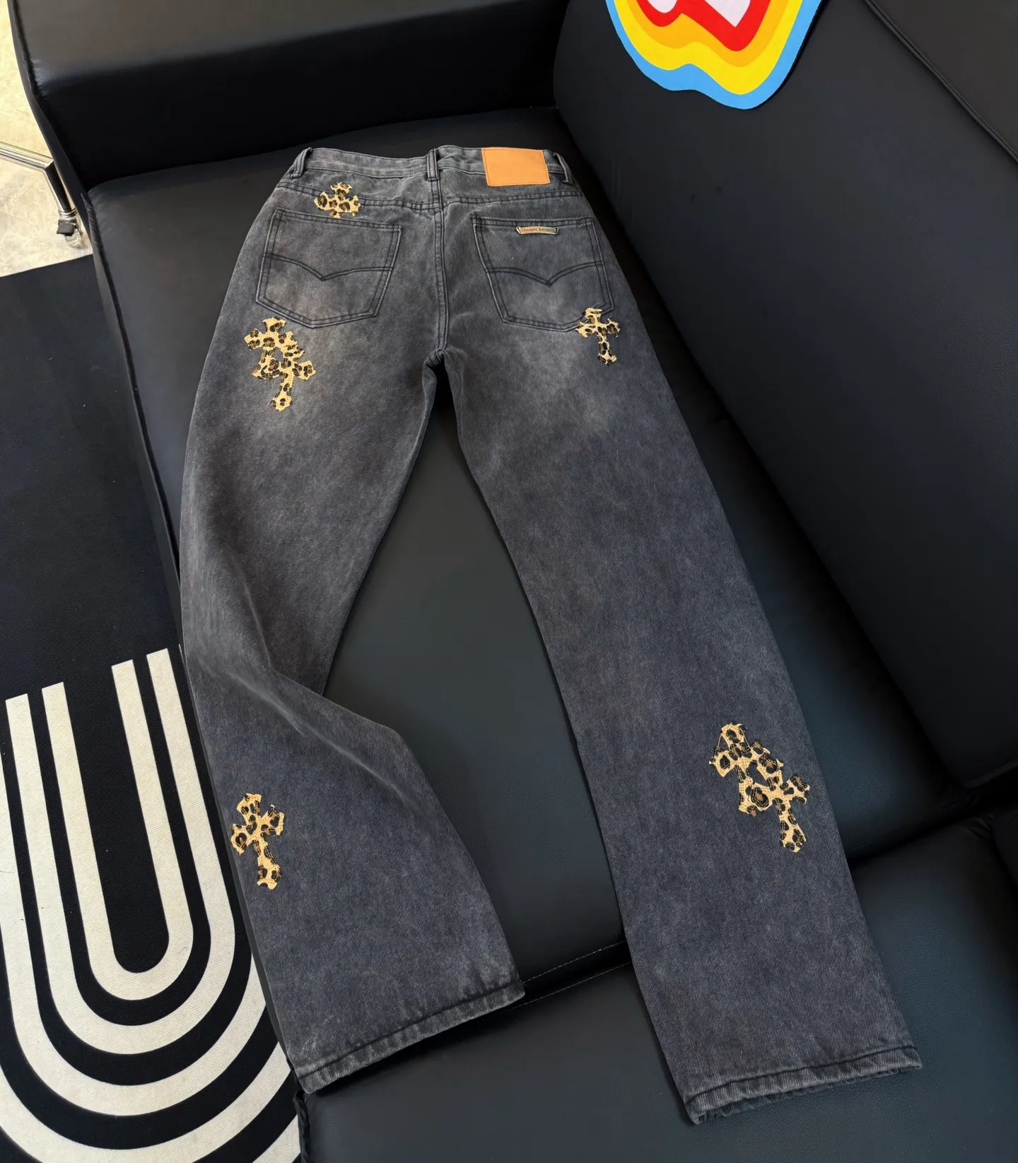 P260 model number: D317 Chrome Hearts gray striped jeans SIZE #28 30 32 34